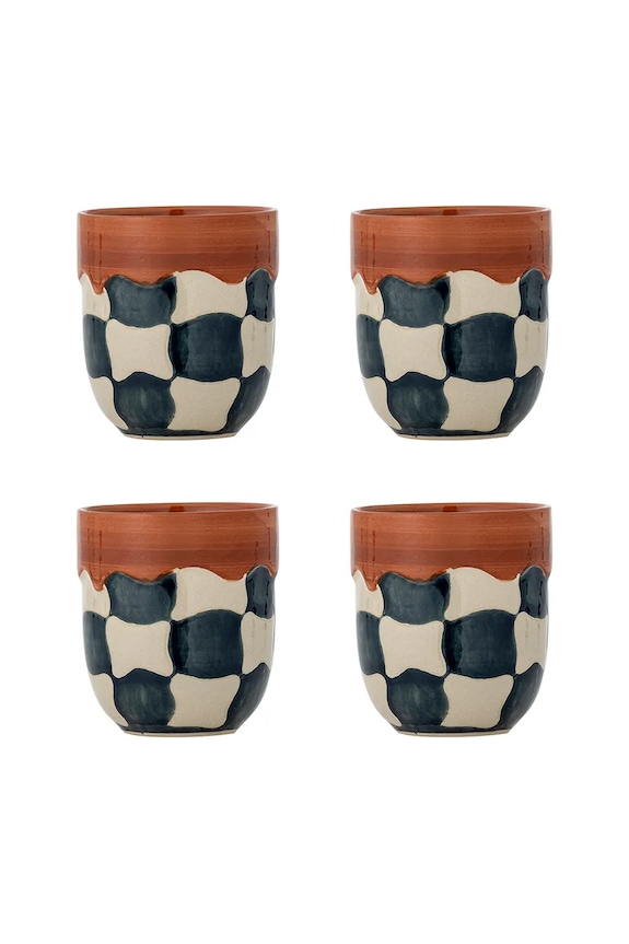 Bloomingville zestaw kubków Check 375 ml 4-pack multicolor 82072604