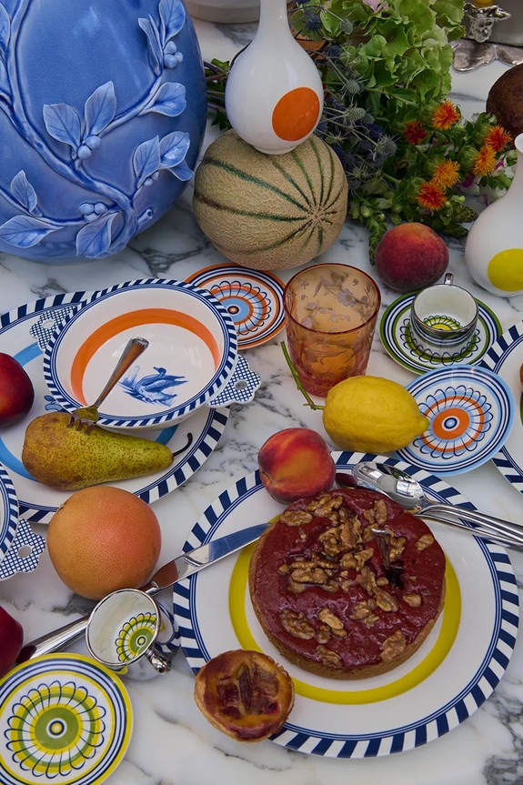 Komplet skodelic in krožnikov za 2 osebi. Pols Potten floral 90 ml 4 elementy 230.400.679