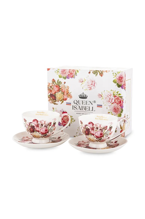 home & lifestyle zestaw filiżanek ze spodkami dla 2 os. 250 ml multicolor 182907