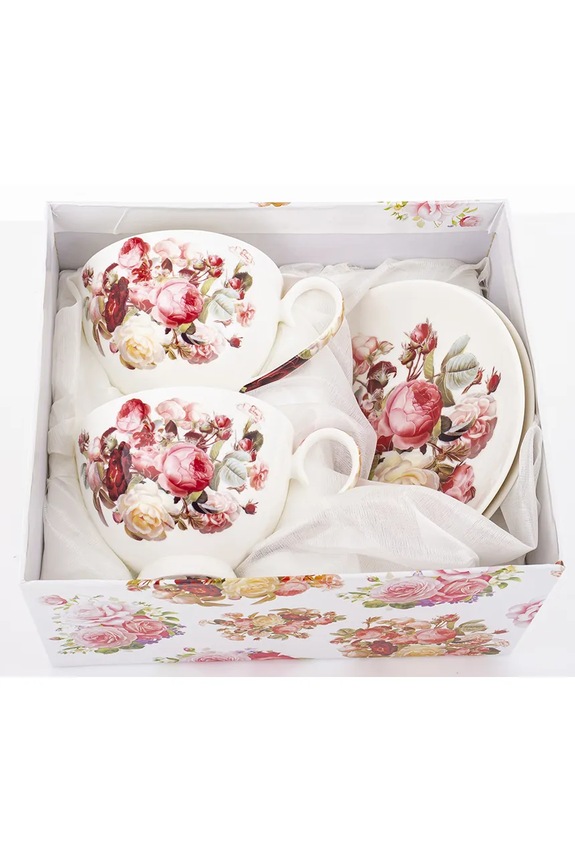 home & lifestyle zestaw filiżanek ze spodkami dla 2 os. 250 ml 182907 multicolor AA00
