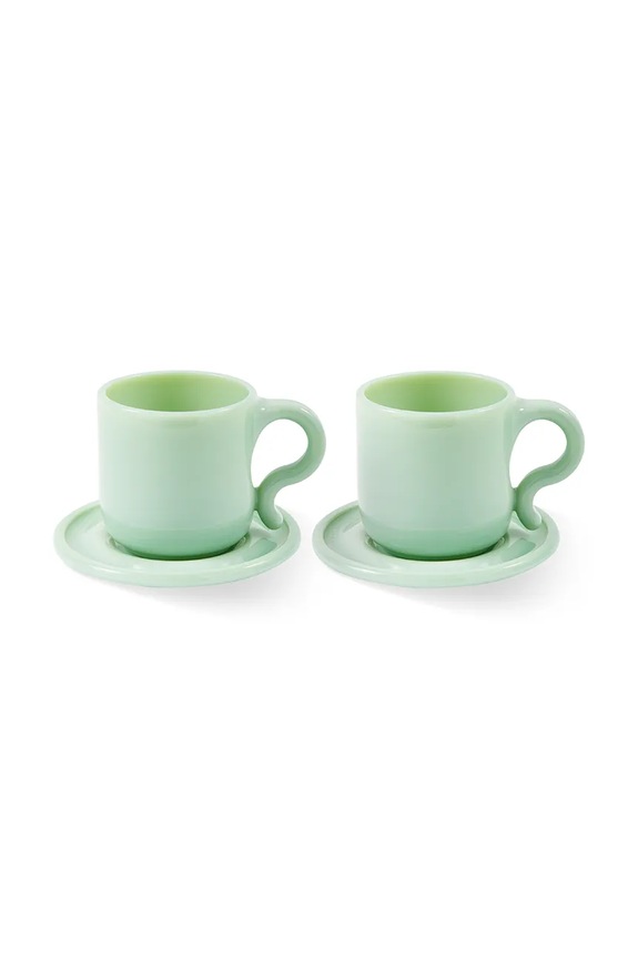 Pols Potten set de cești și farfurioare pentru 2 persoane. Gobi verde 140.230.193