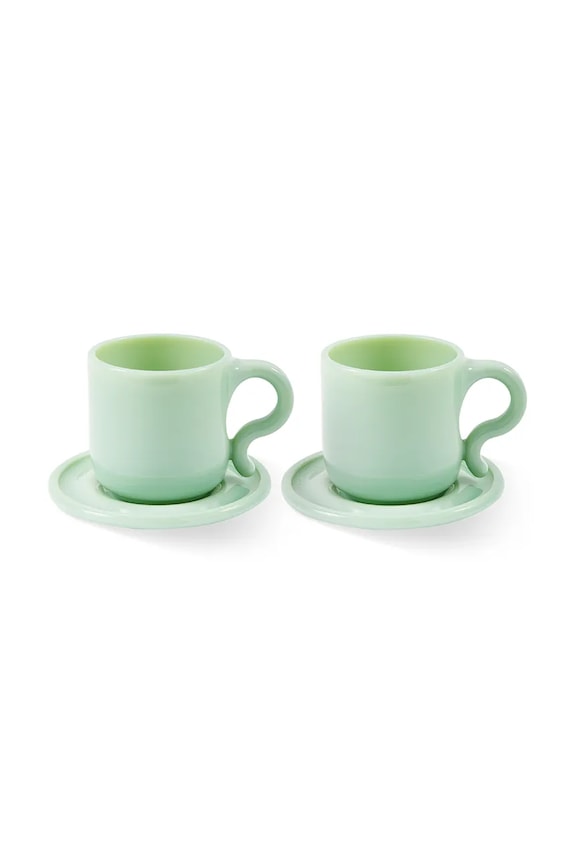 Pols Potten set de cești și farfurioare pentru 2 persoane. Gobi verde 140.230.193