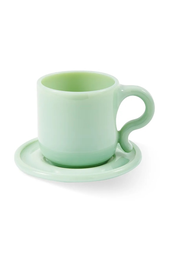 Pols Potten set de cești și farfurioare pentru 2 persoane. Gobi 140.230.193 verde AA00