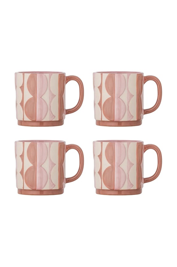 Bloomingville set căni Saul 235 ml 4-pack roz 82063238