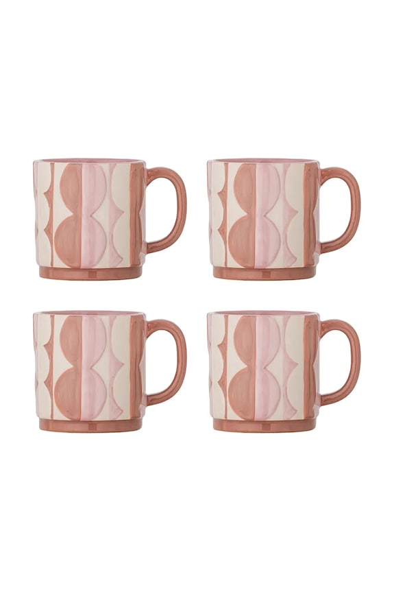 Bloomingville set căni Saul 235 ml 4-pack roz 82063238