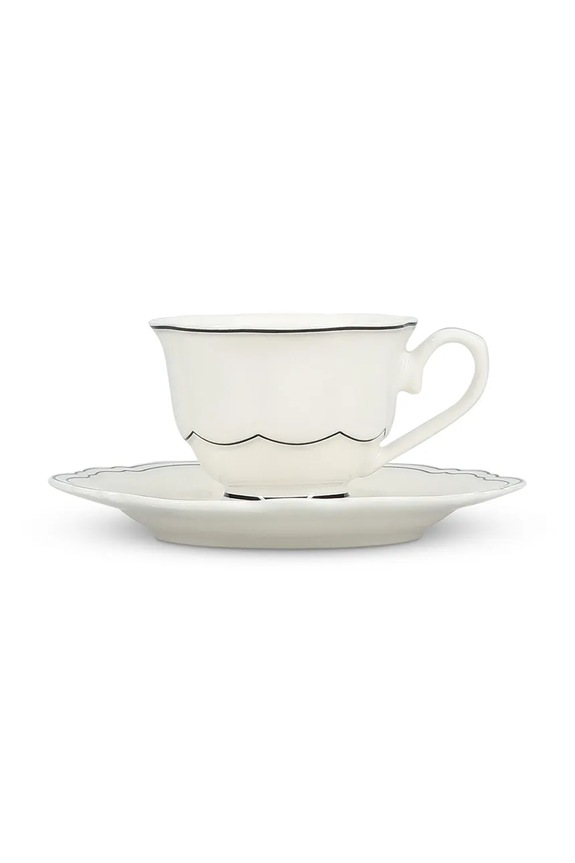 S|P Collection sada šálok s podstavcom z glazovaného porcelánu 80 ml biela 856235
