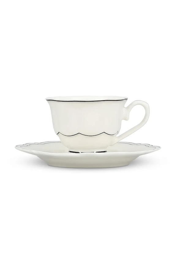 S|P Collection sada šálok s podstavcom z glazovaného porcelánu 80 ml biela 856235