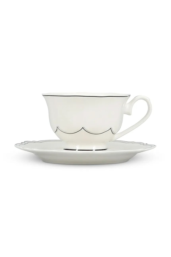 S|P Collection sada šálok s podstavcom z glazovaného porcelánu 190 ml biela 856236