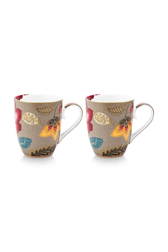 Pip Studio set de căni din porțelan siliconat 365 ml multicolor 51002590