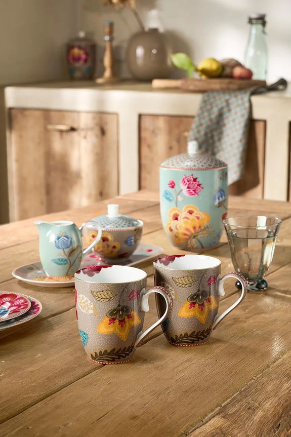 Pip Studio set de căni din porțelan siliconat 365 ml 51002590 multicolor