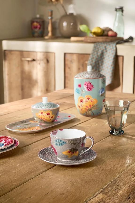 Pip Studio ceașcă cu farfurioară din porțelan siliconat 300 ml 51004217 multicolor