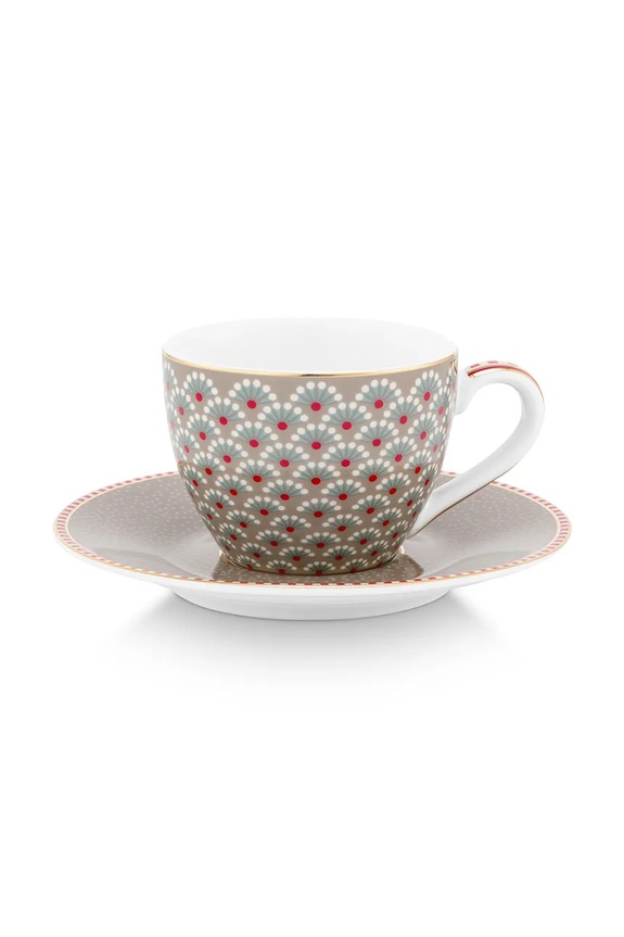 Kuchnia i bar Pip Studio zestaw filiżanek ze spodkiem z porcelany 120 ml 51004218 multicolor