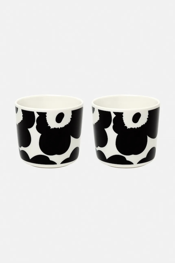 Marimekko set de căni din gresie 200 ml negru 070637.190