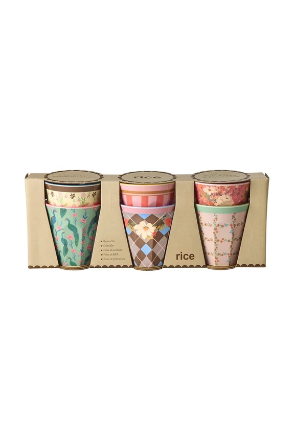 Rice set de căni din plastic 13 x 9 x 33 cm multicolor MELCU.6ZAW25P