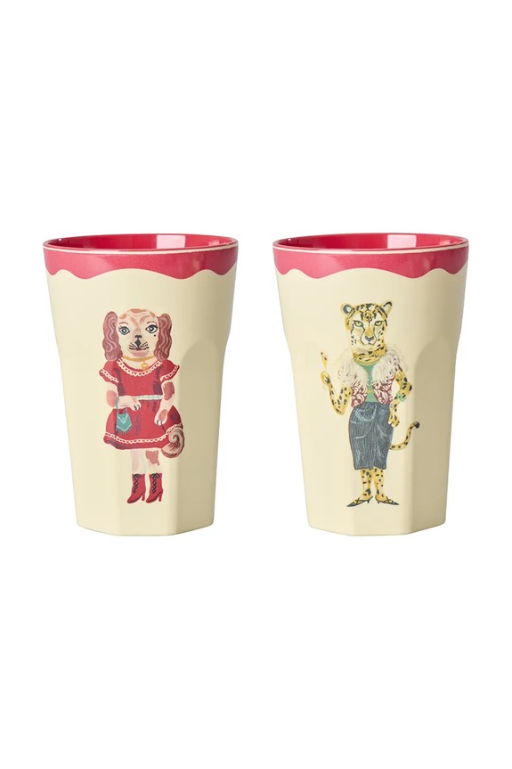 Rice σετ κούπες από πλαστικό 13,5 x 9 x 22 cm πολύχρωμο MELCU.2ZLNAT2R