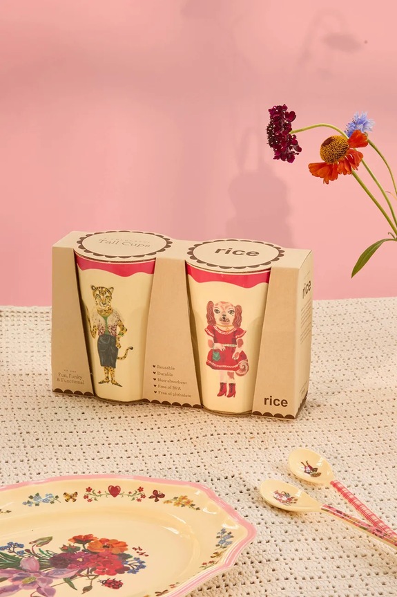 Rice σετ κούπες από πλαστικό 13,5 x 9 x 22 cm MELCU.2ZLNAT2R