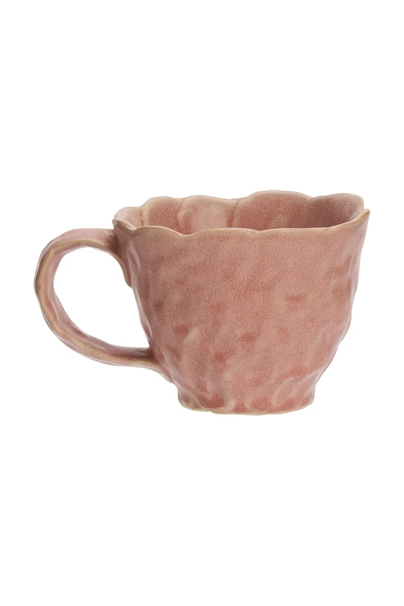 Madam Stoltz cană din gresie 10 x 8,5 cm roz HY25449.14P