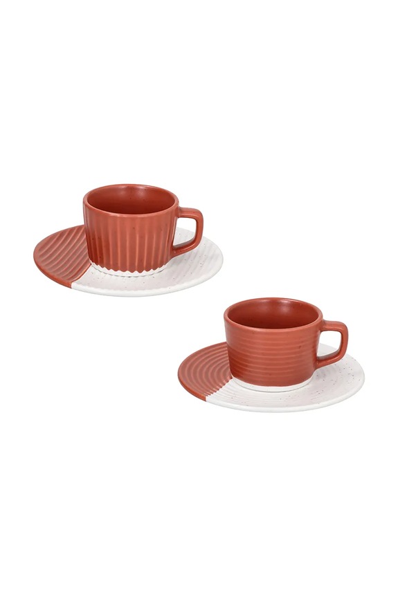 Tognana zestaw filiżanek do kawy z porcelany 90 ml czerwony NL685132898A