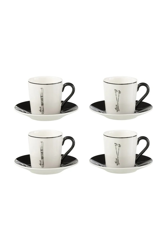 J-Line set šalica za kavu s tanjurićem od keramike 11,2 x 11,2 x 6 cm bijela 49239