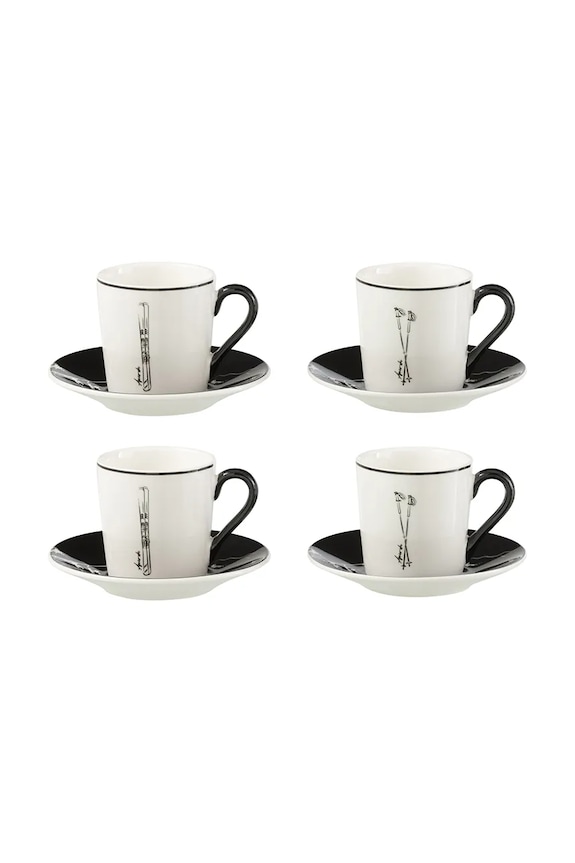 J-Line set šalica za kavu s tanjurićem od keramike 11,2 x 11,2 x 6 cm bijela 49239