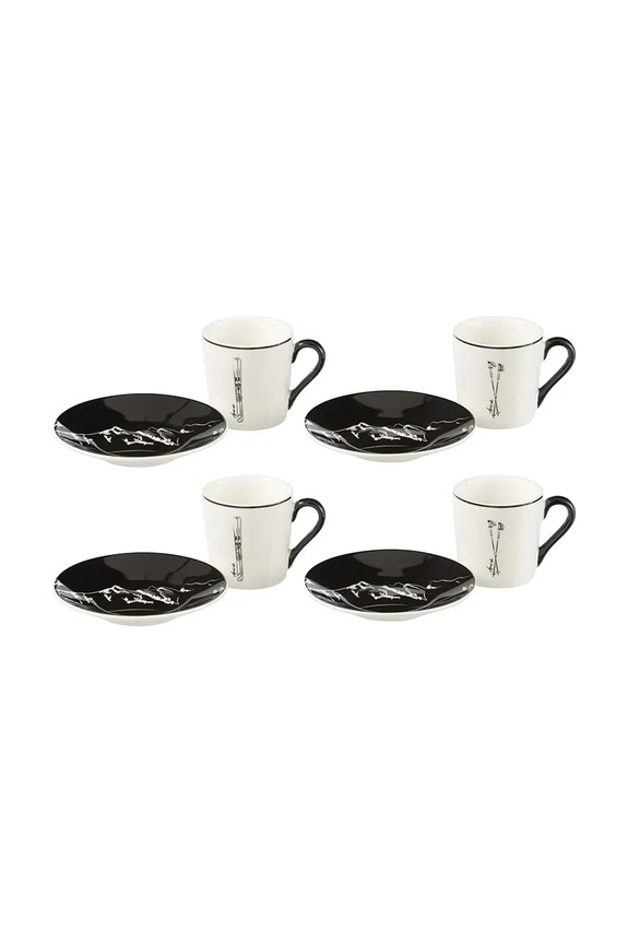 J-Line set šalica za kavu s tanjurićem od keramike 11,2 x 11,2 x 6 cm 49239 bijela AA00