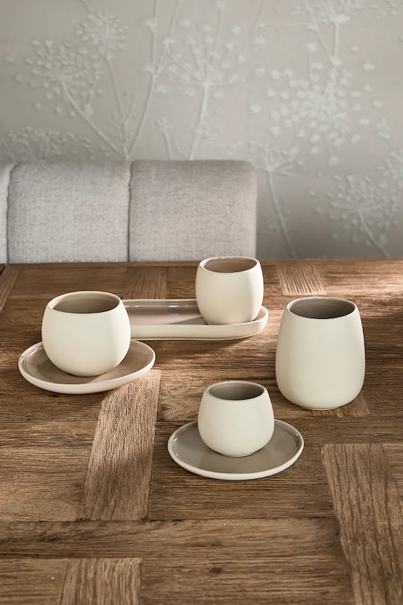 Riviera Maison filiżanka do espresso z ceramiki 577110 beżowy AA00