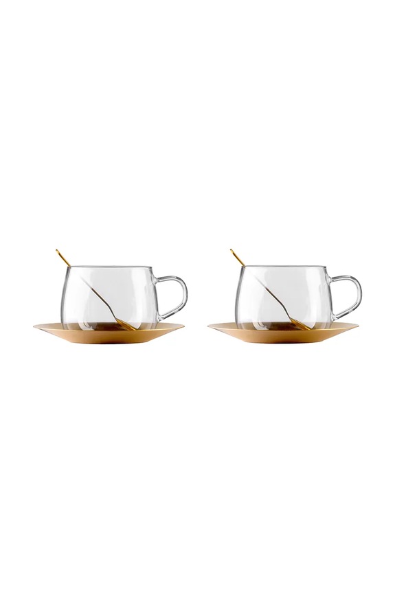 Vialli Design šálka s podstavcom z borosilikátového skla 400 ml priesvitná 2286.