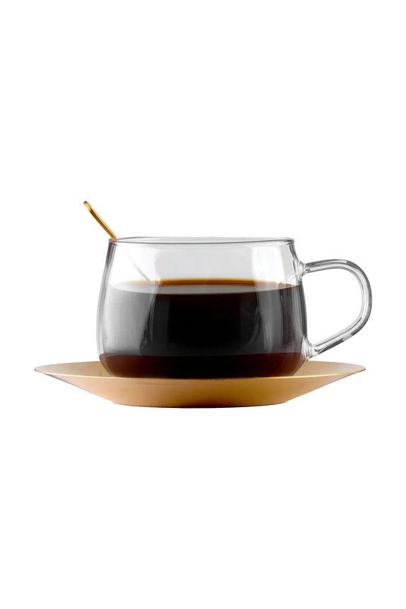 Vialli Design šálka s podstavcom z borosilikátového skla 400 ml priesvitná 2286.