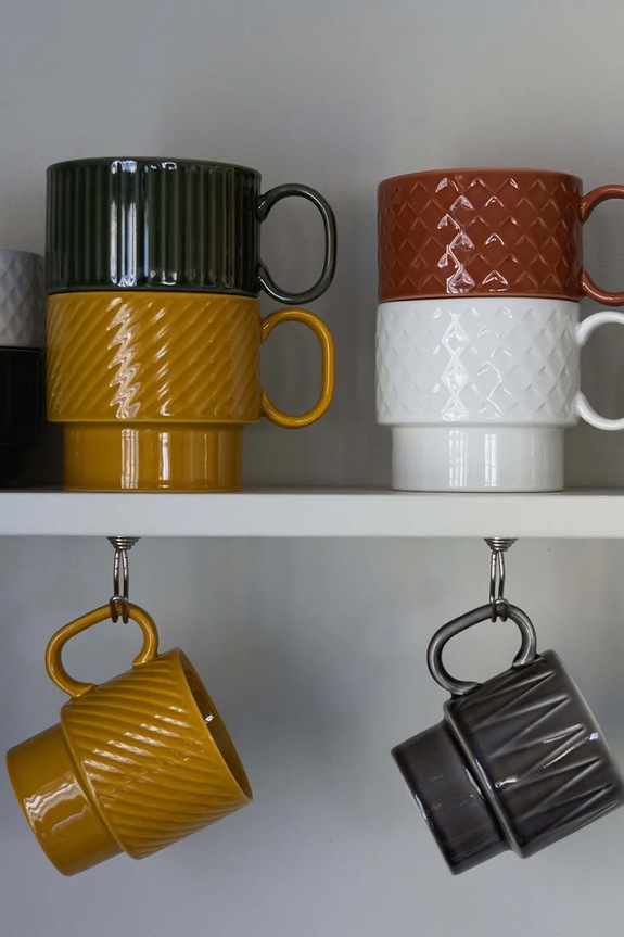 Sagaform σετ κούπες με κεραμικό 300 ml 5018371 γκρί AA00