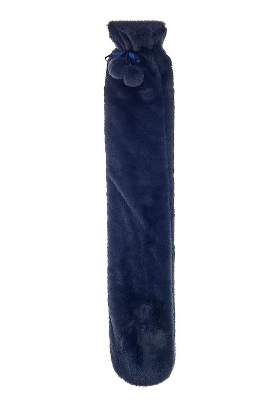 Aroma Home borsa dell' acqua calda Faux Fur Long Hot Water Bottle blu navy AH0327NY