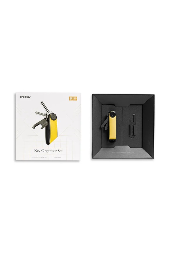 Orbitkey trusă de chei și set multitool Hybrid Leather 8,5 cm GHL3.SYW.201 galben AA00