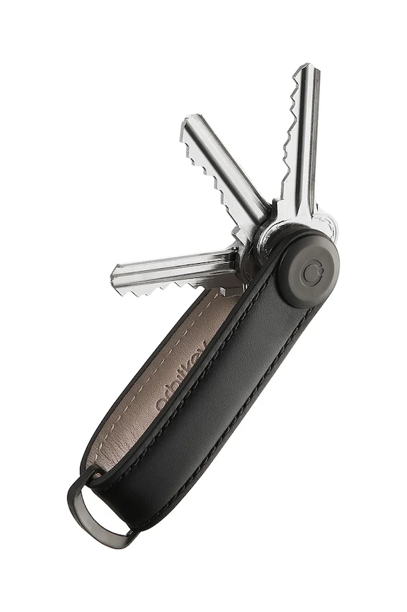 Orbitkey etui na klucze Leather Black 8,5 cm czarny LTHO.2.BKBKBK