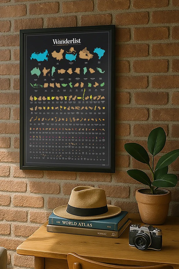 Plagát stieraci žreb Luckies of London Wanderlist 42 x 59,4 cm viacfarebná LK.LUKSCRWL