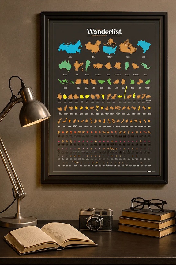 Plagát stieraci žreb Luckies of London Wanderlist 42 x 59,4 cm LK.LUKSCRWL viacfarebná