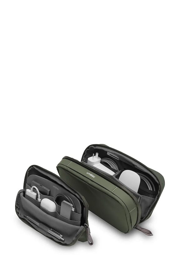 Cestovný organizér 2v1 Orbitkey Tech Pouch 23 x 14 x 8 cm zelená WTP1.OLV.109