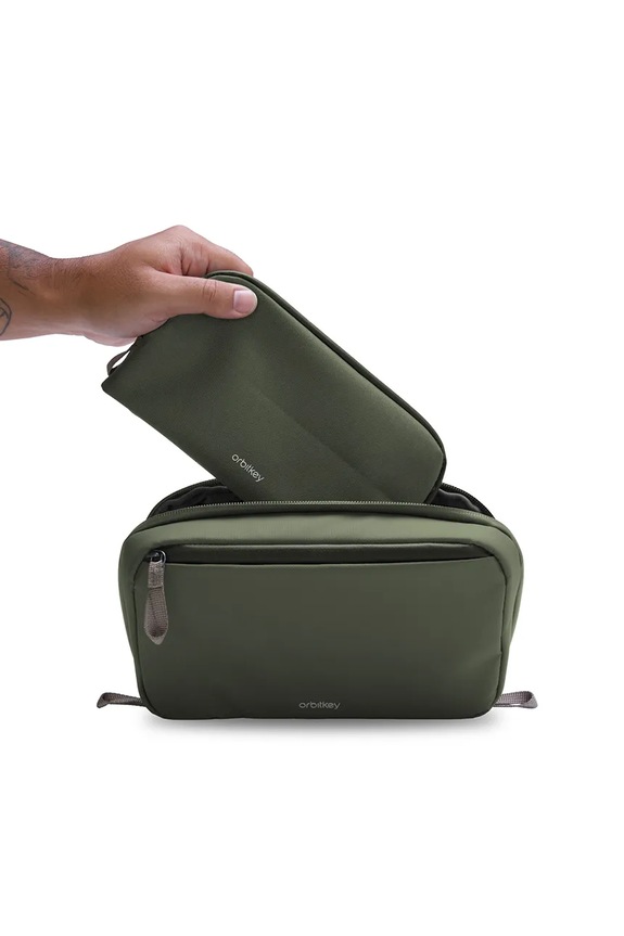 Cestovný organizér 2v1 Orbitkey Tech Pouch 23 x 14 x 8 cm zelená WTP1.OLV.109