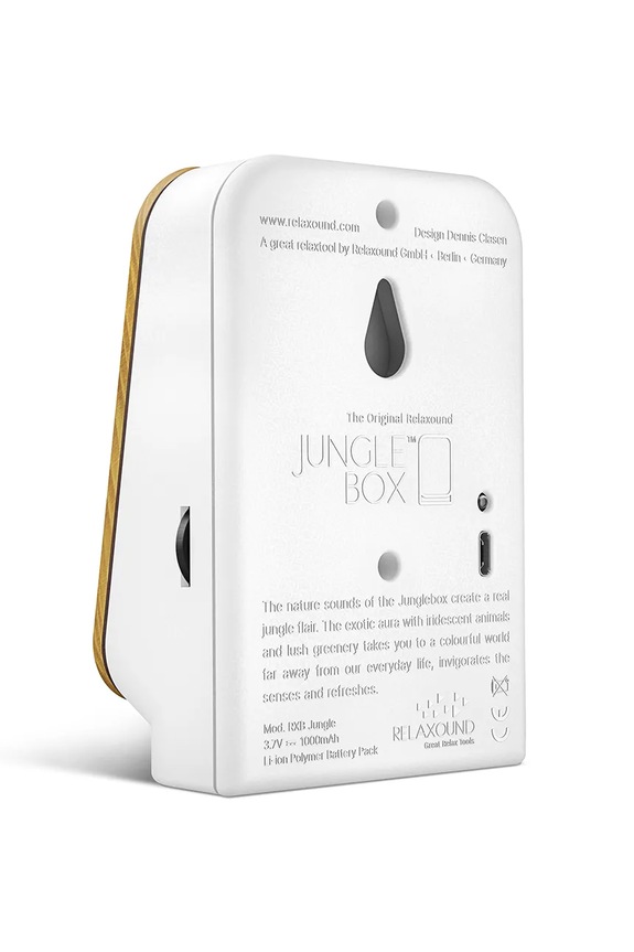 Relaxound głośnik z dżwiękami natury Junglebox 13 × 16 × 6 cm 11JGL0201001 czarny AA00