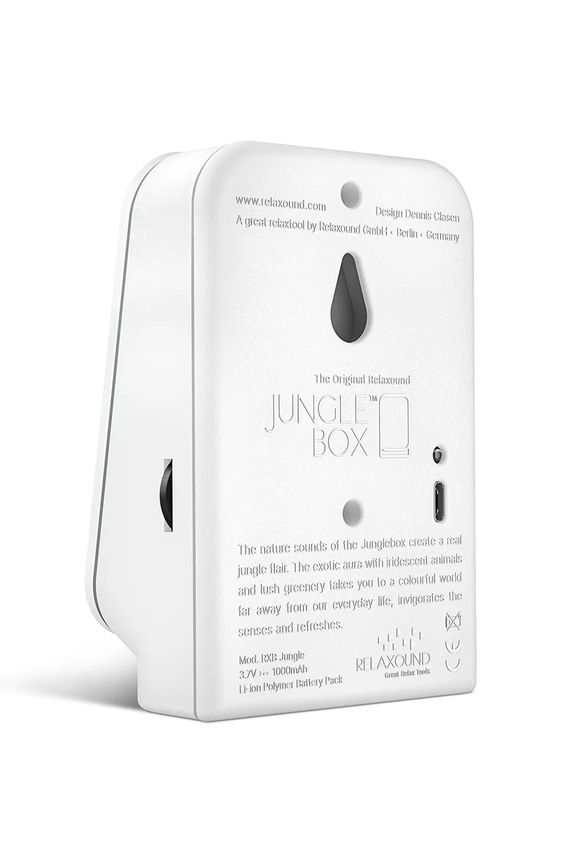 Relaxound domek z kojącymi dźwiękami natury Junglebox 13 × 16 × 6 cm 11JGL0101001 biały AA00