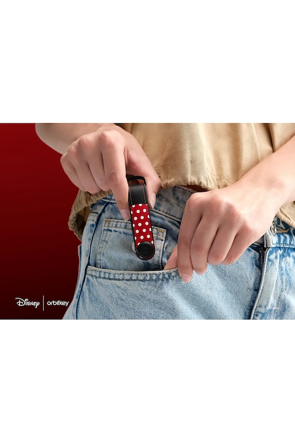 Kožená kľúčenka Orbitkey Hybrid x Disney™ 8,6 x 2,2 cm KHL3.MNM.509