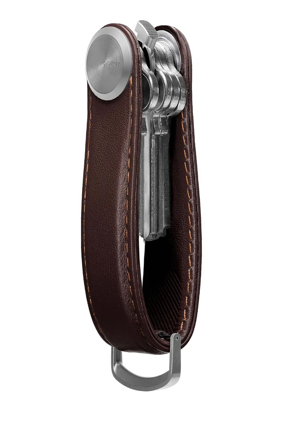Decor Kožená kľúčenka Orbitkey Pro Leather 9,3 x 3,5 cm KPR1.MHG.101 červená