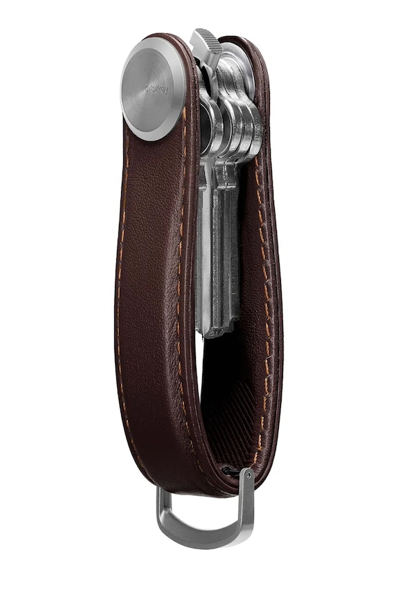 Decor Kožená kľúčenka Orbitkey Pro Leather 9,3 x 3,5 cm KPR1.MHG.101 červená