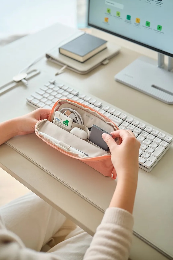 Orbitkey organizer biurowy podróżny z materiału tekstylnego WTP1.RSE.109