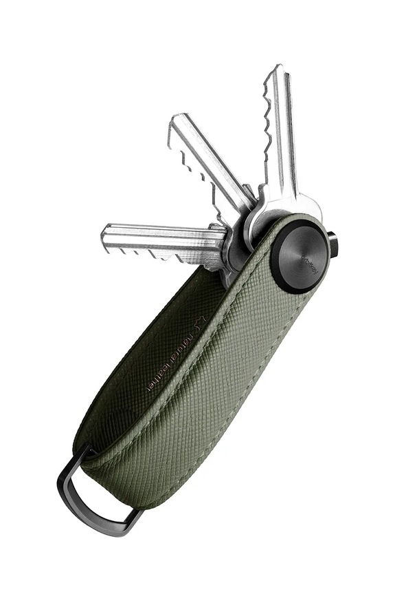 Orbitkey organizer na klucze ze skóry naturalnej zielony KPR1.OLV.113
