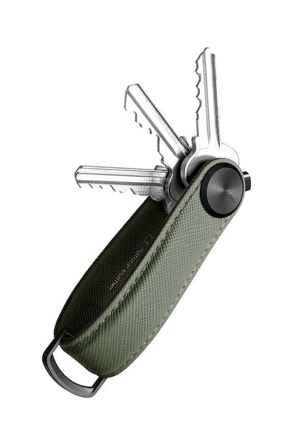 Orbitkey organizer na klucze ze skóry naturalnej zielony KPR1.OLV.113