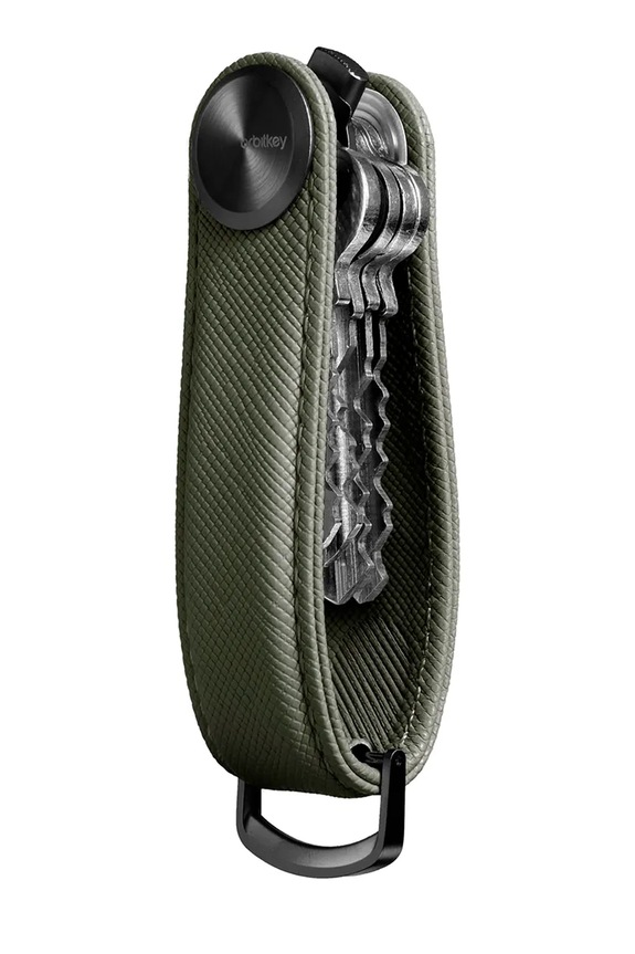 Orbitkey organizer na klucze ze skóry naturalnej zielony KPR1.OLV.113