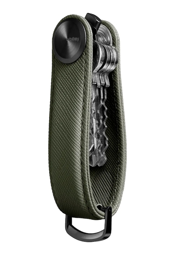 Orbitkey organizer na klucze ze skóry naturalnej zielony KPR1.OLV.113