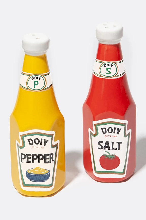 Solnica in popernica DOIY orner shop, Ketchup Mustard pisana DYSPECSKM