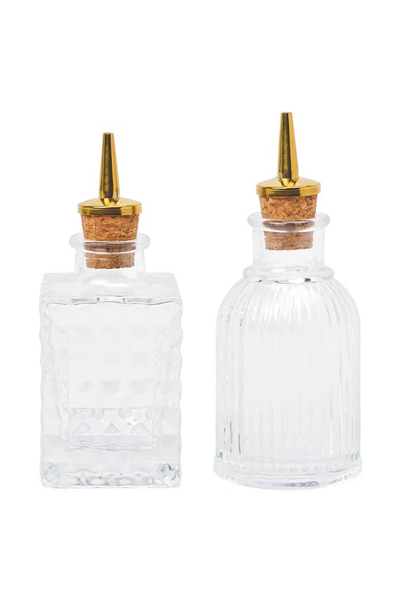 Set barmenskih boca za bitere Here's How The Gio Bitters Bottles 90 ml 2-pack zlatna HHC116EU
