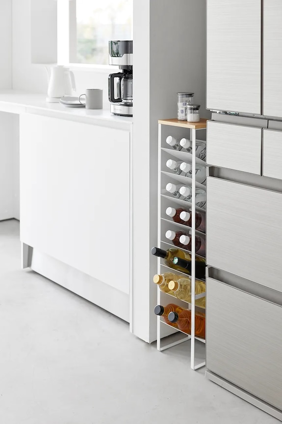 Yamazaki suport pentru sticle cu capac Tower 8 1491 alb AA00