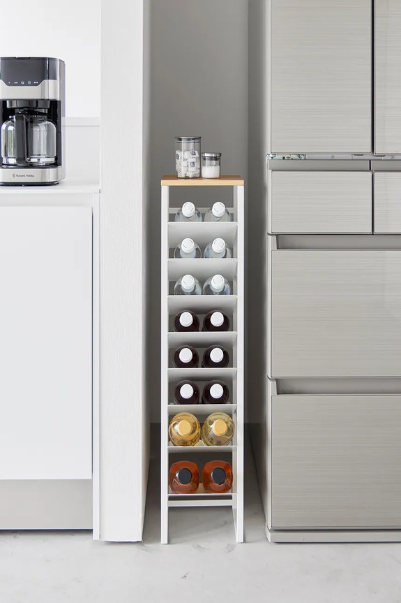 Yamazaki suport pentru sticle cu capac Tower 8 1491 alb